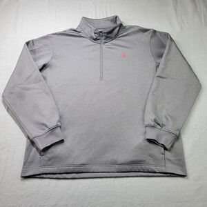Justin Boots 1/4 Zip Sweater Mens Size XL Gray Pullover Western Cowboy